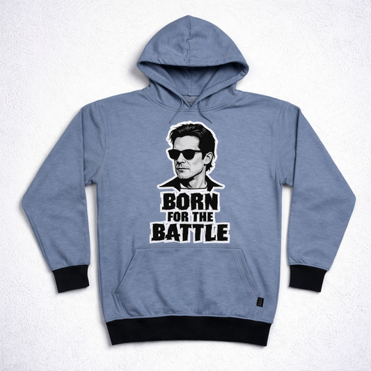 Born for the Battle™ Steel Blue Hoodie – Premium Gym & Streetwear Essential